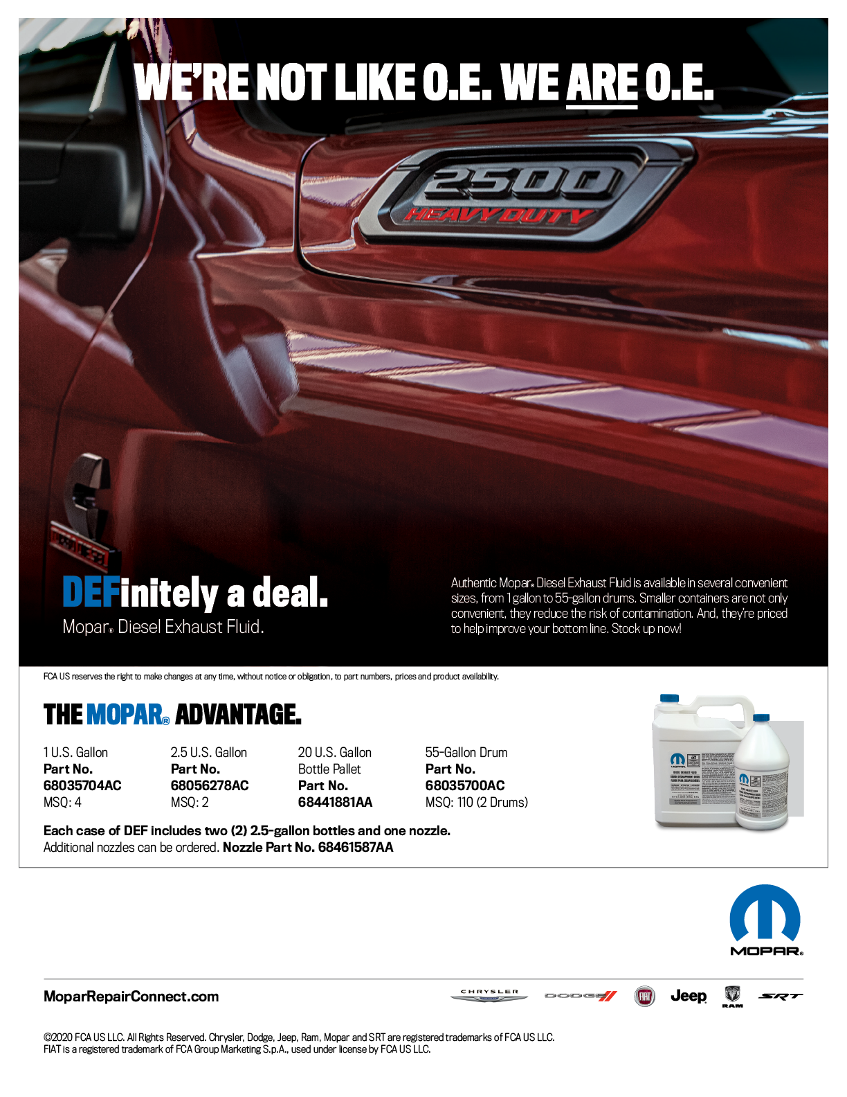 Mopar Diesel Exhaust Fluid (DEF)