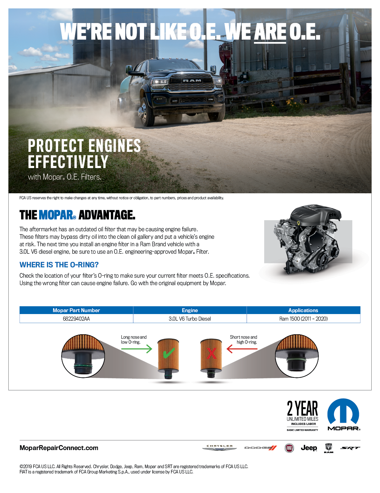 Mopar Filters - Diesel 3 0L V6 Oil Filter O-Ring Placement