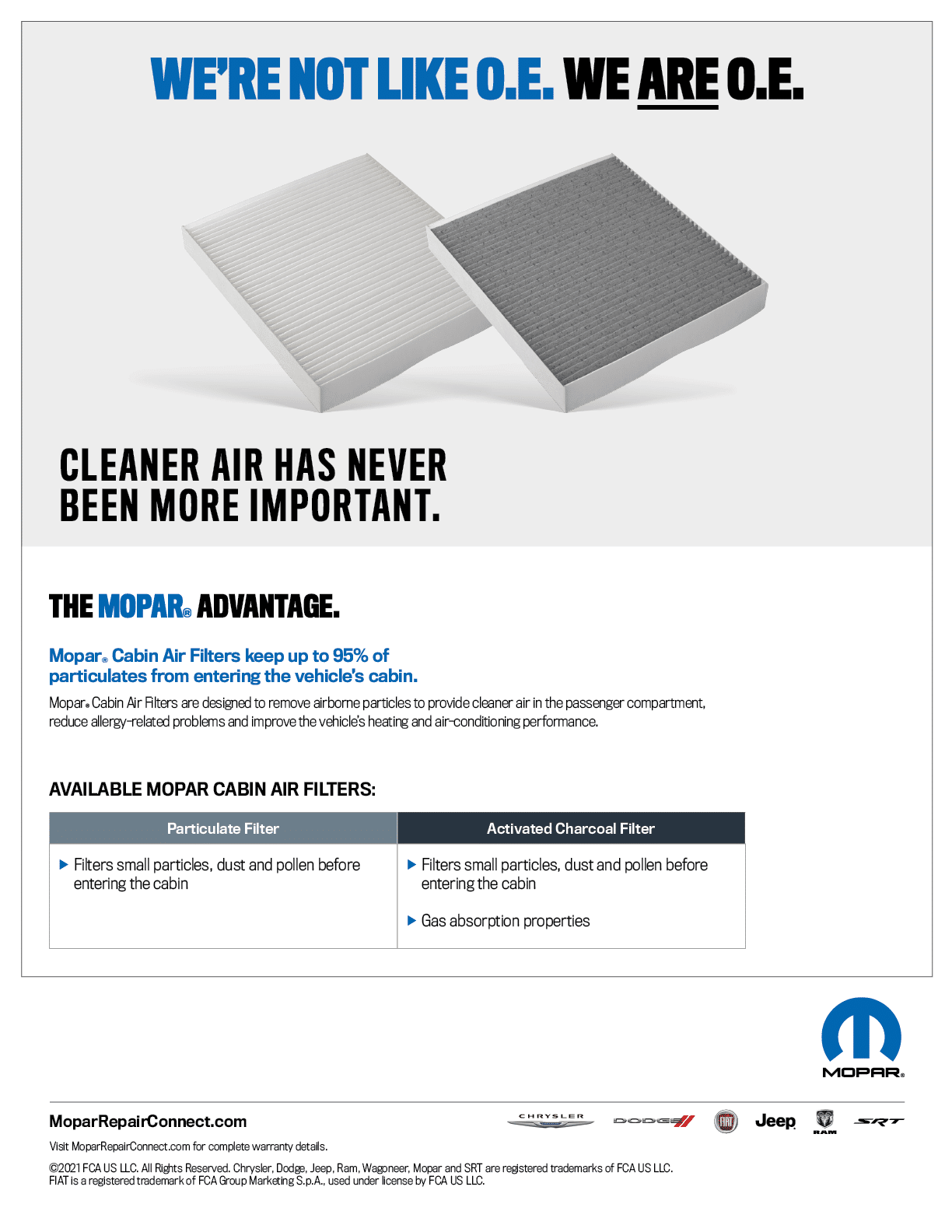 Mopar Filters - Cabin Air Filter Flyer