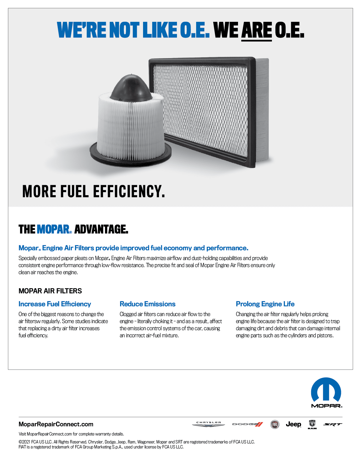 Mopar Filters - Engine Air Filters Flyer