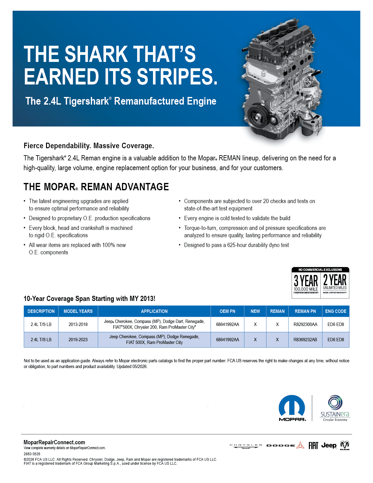 A brochure for a Tiger Shark Remanufactured Engine. AI generated content