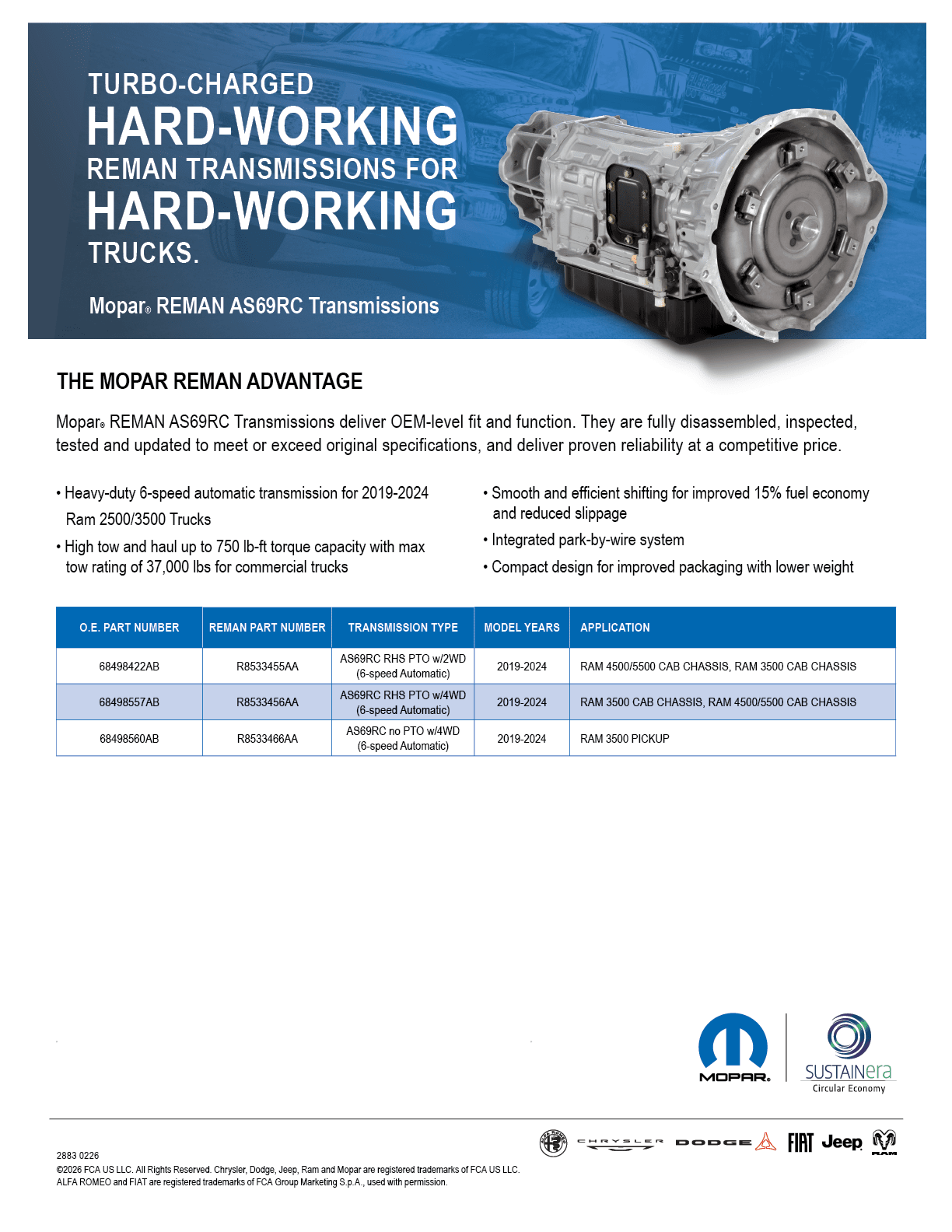 A brochure for a turbocharged engine with hard-working reman transmissions for hard-working trucks. AI generated content
