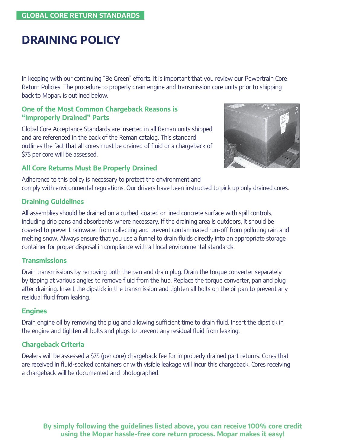 Stellantis North American Core Return Guide Policies and Procedures, All in one place.