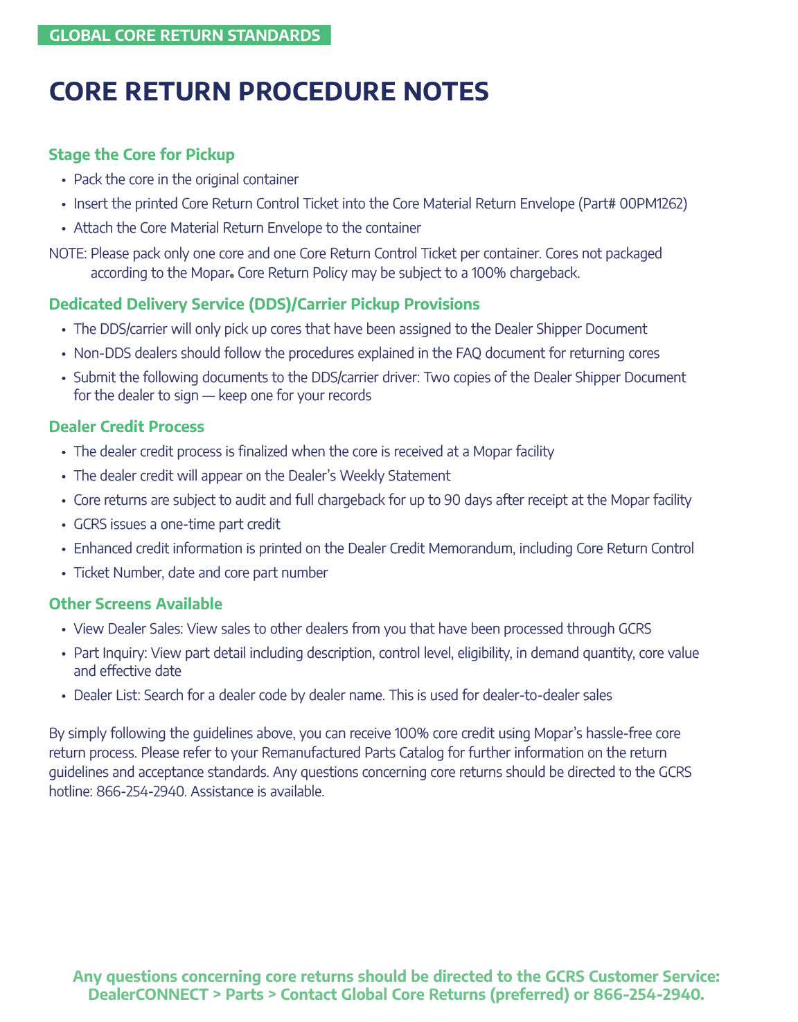 Stellantis North American Core Return Guide Policies and Procedures, All in one place.