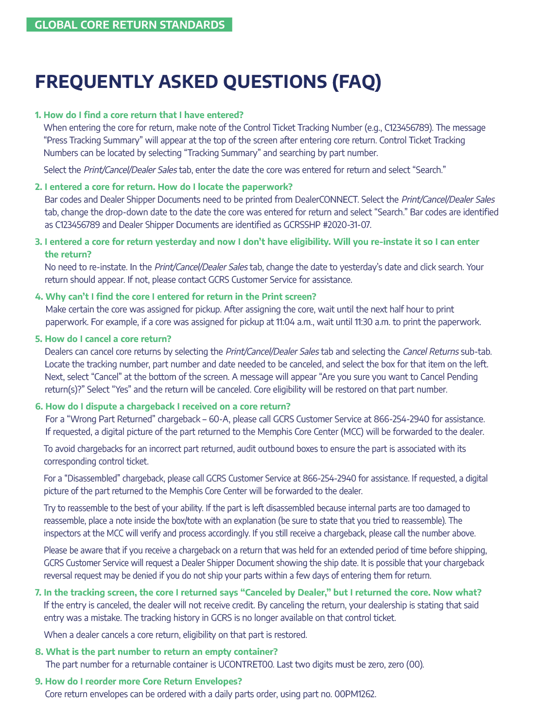 Stellantis North American Core Return Guide Policies and Procedures, All in one place.