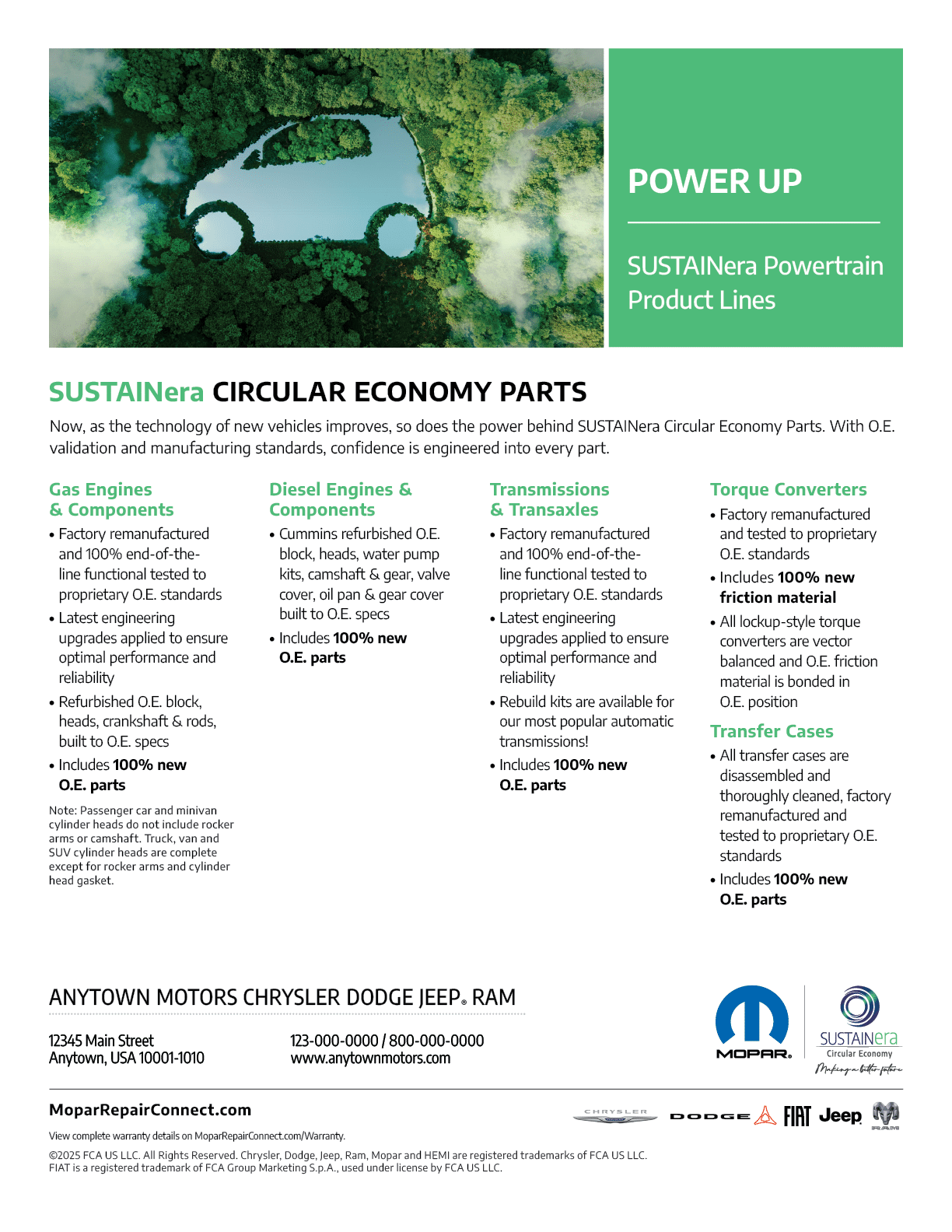 Available powertrain product lines with advantages and warranty coverage