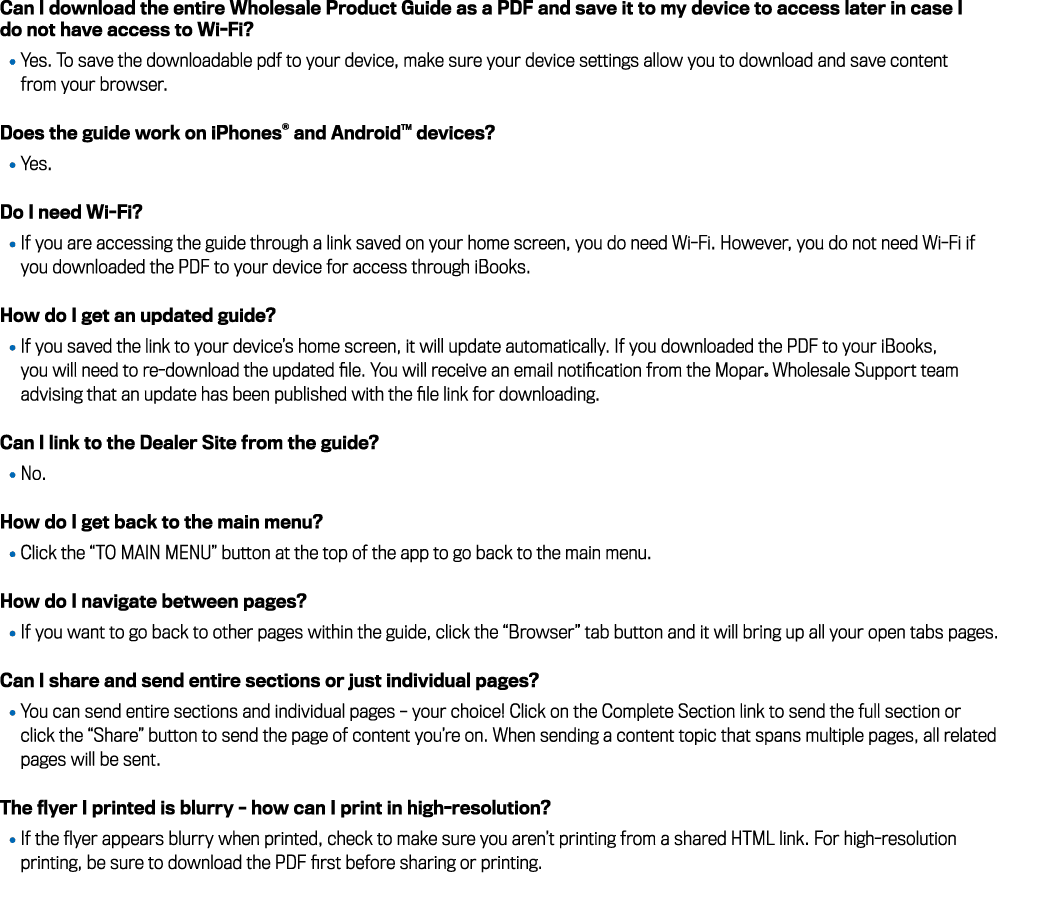 Can I download the entire Wholesale Product Guide as a PDF and save it to my device to access later in case I do not ...